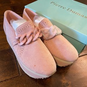 Pink Suede Loafers